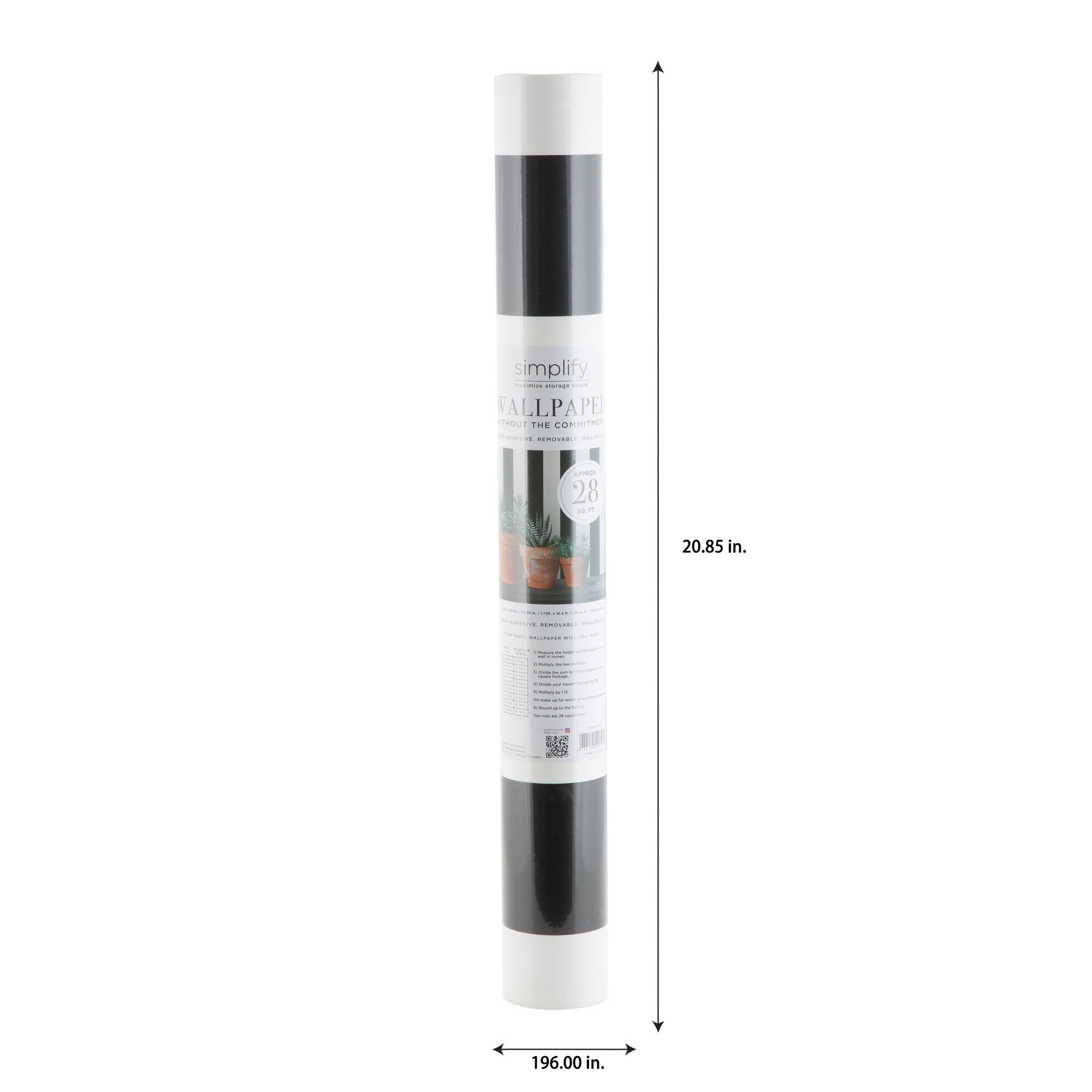 Simplify Black & White Striped Adhesive Wallpaper